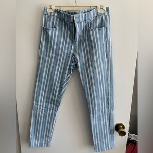 Loft blue and white striped pants